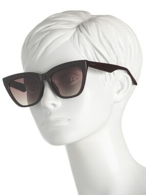 QUAY For Keeps Sunglasses Espresso Frame Brown Gradient Lens Cateye NEW